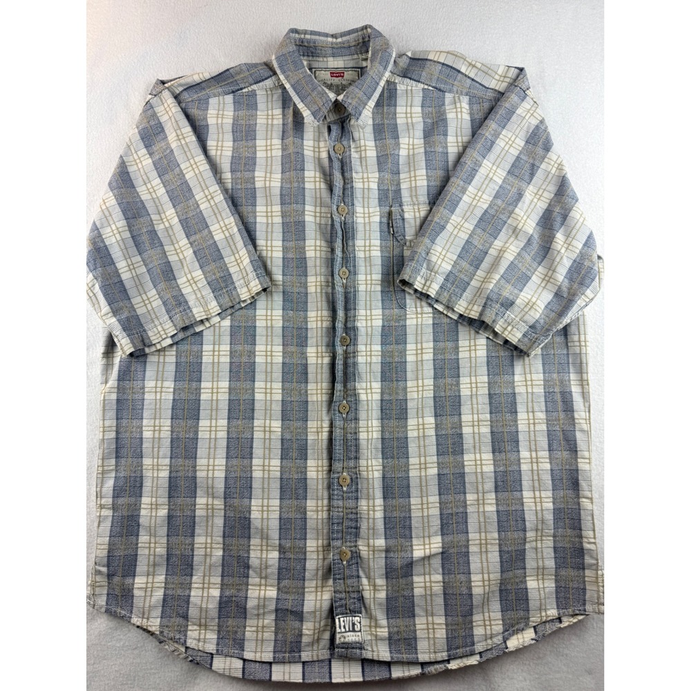 Levi's‎ Plaid Shirt Short Sleeve Button Up Casual Menswear Top Size L